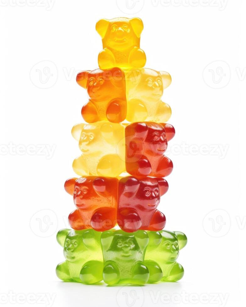 Embrace the chewy goodness of these flavorful gummy bears, blessed with a slightly tangy twist that makes each chew more addictive than the last. photo