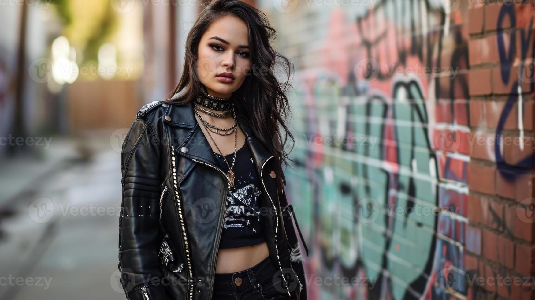 Rebel attitude The combination of a classic black moto jacket, band tee, ripped skinny jeans, and boots gives off a rebellious vibe. Add some heavy eyeliner and statement jewelry to photo