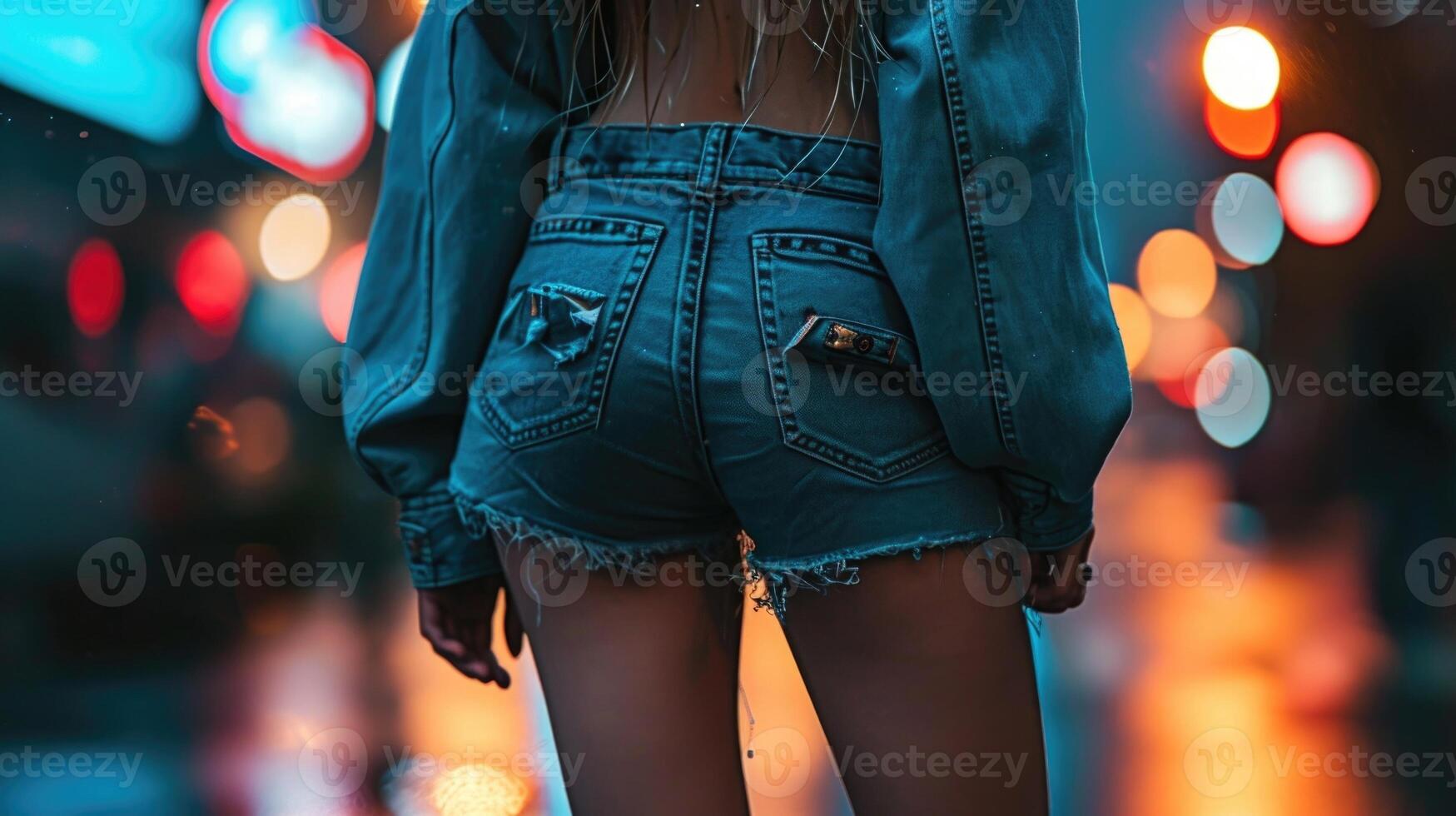 Embracing the 90s trend with a lowrise denim skirt, a cropped hoodie, and platform sandals. photo
