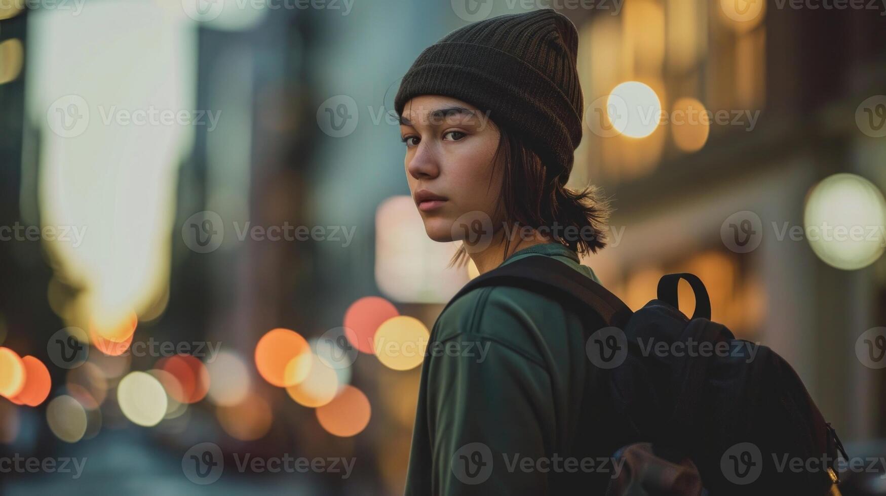 Keep it earthy and sustainable with a muted color palette and a combination of an organic cotton beanie, upcycled graphic tee, and ecofriendly joggers. photo