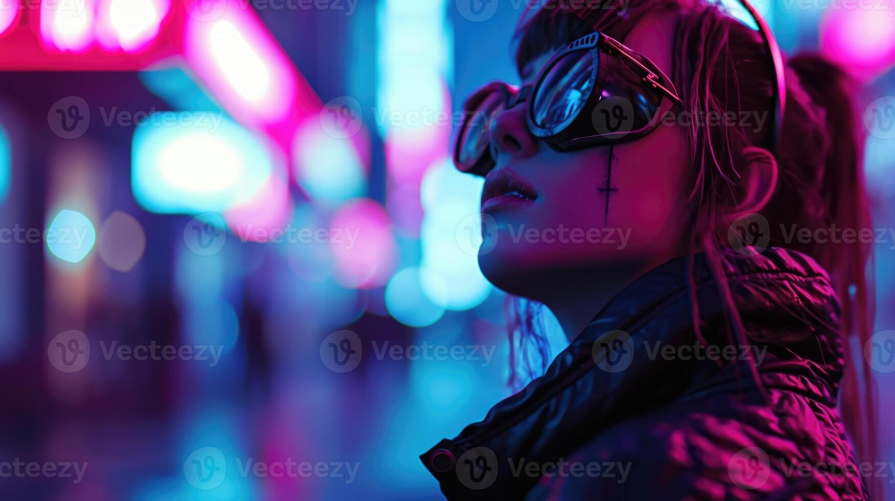 Cyberpunk Couture A rebellious and tingedge aesthetic, incorporating streetwear staples with ARinspired graphics and futuristic materials. photo