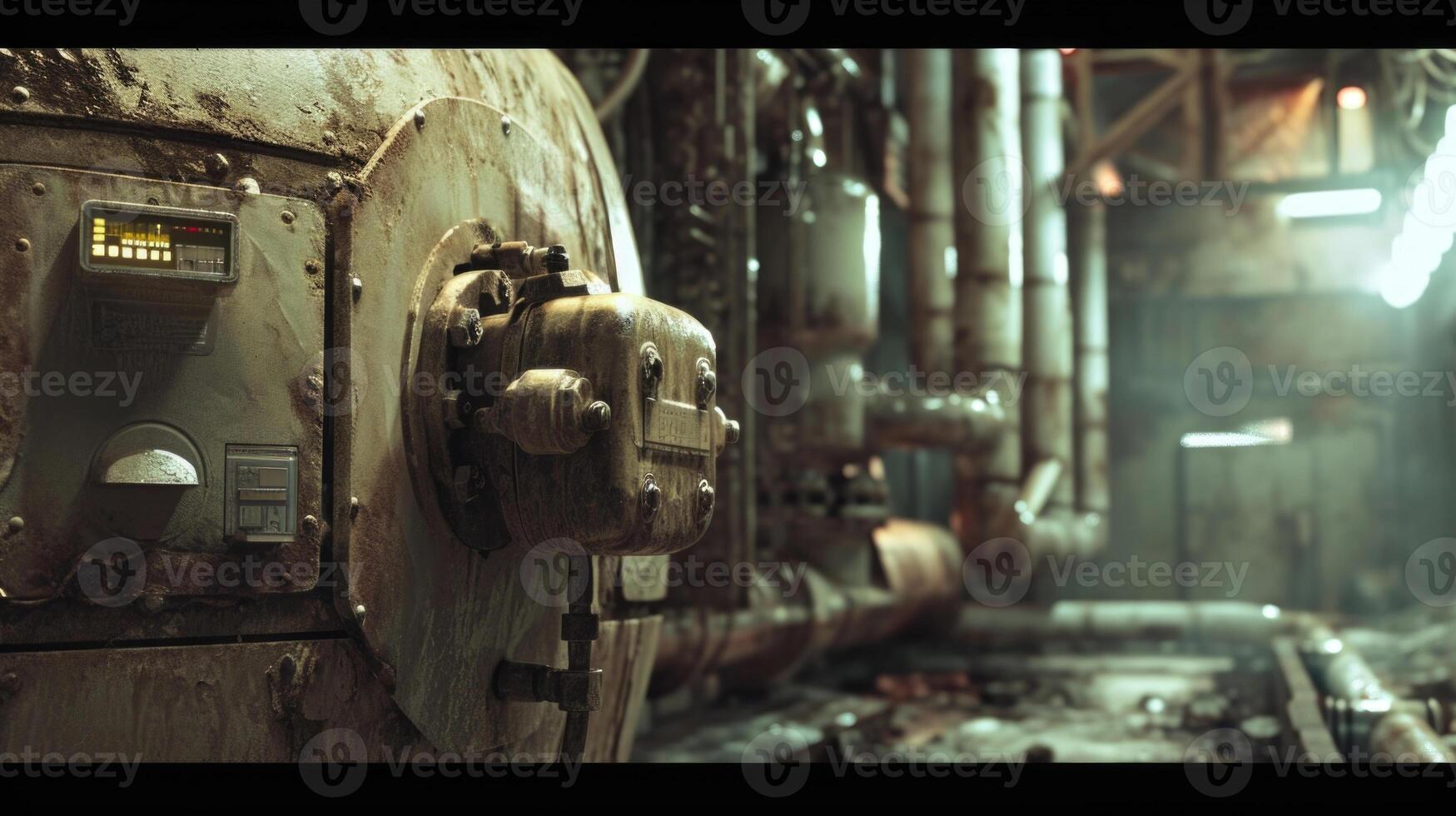 A shot of a spet using a specialized machine to neutralize and destroy biohazardous waste, with a serious expression on their face. photo