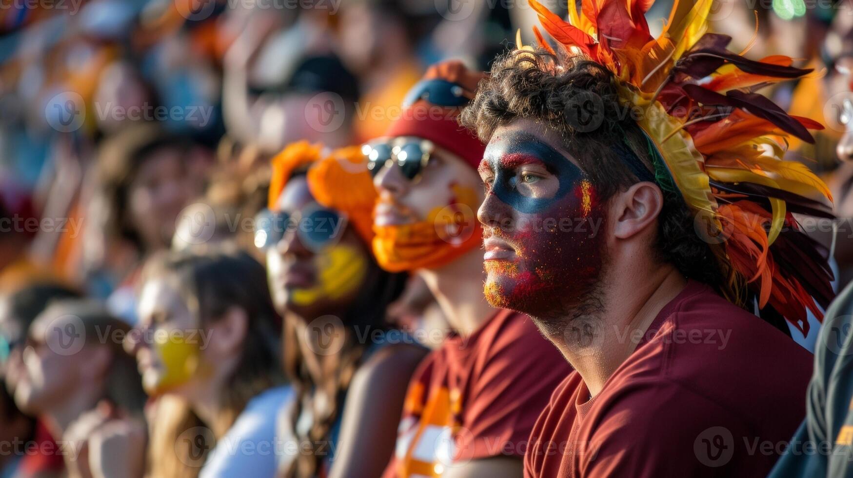 The stands are a canvas of team pride with fans using face paint and costumes as their paintbrushes photo