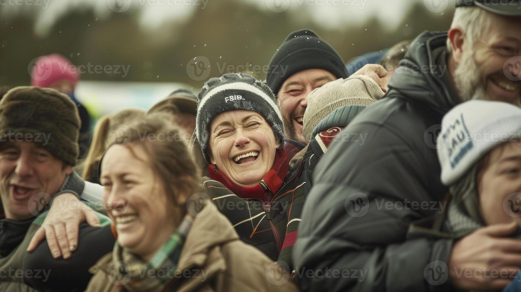 The winning goal is met with tears of happiness hugs and a sense of camaraderie a the jubilant fans photo