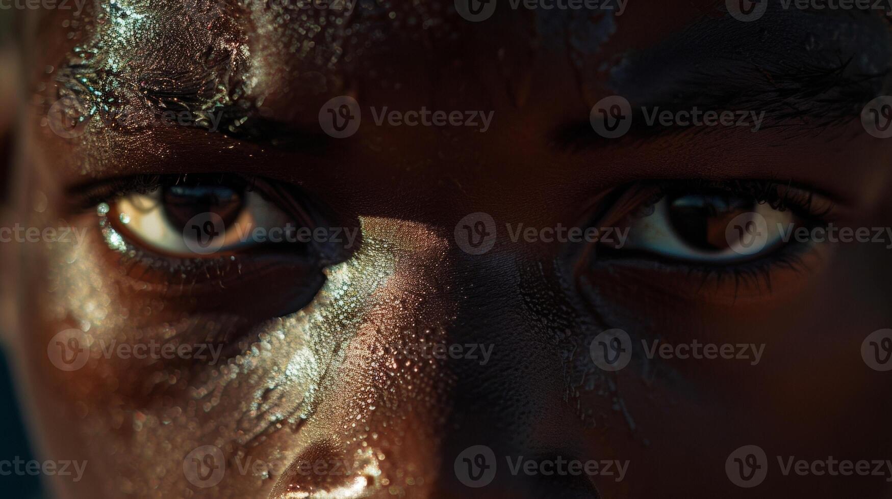 The intensity of the competition written on every inch of a sprinters face as they await the starting signal photo