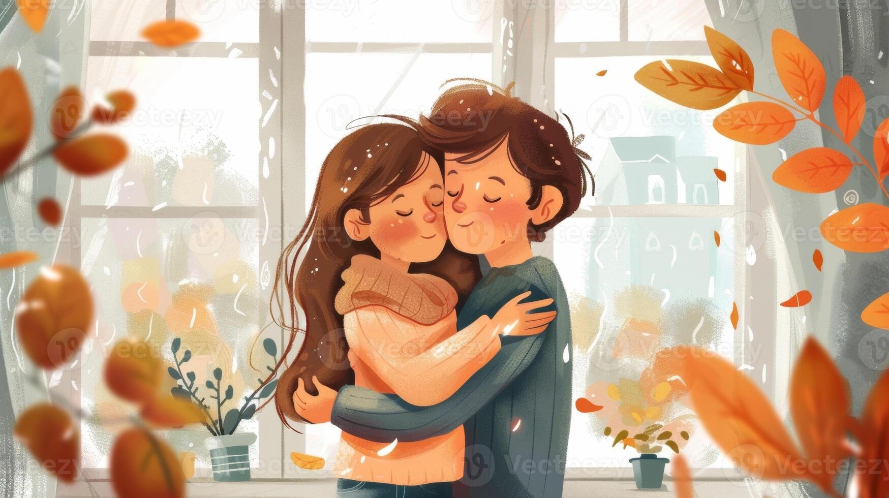 A heartwarming ebook cover with a charming illustration and heartwarming title in cursive font photo