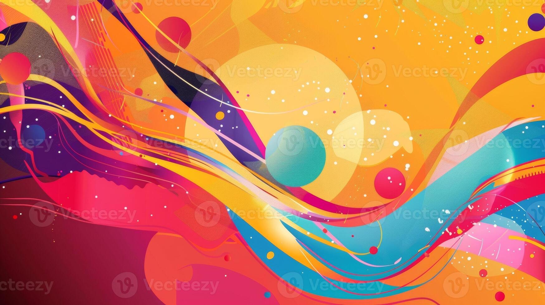 An energetic and vibrant certificate template with bold colors and dynamic shapes great for celebrating success or positive contributions photo