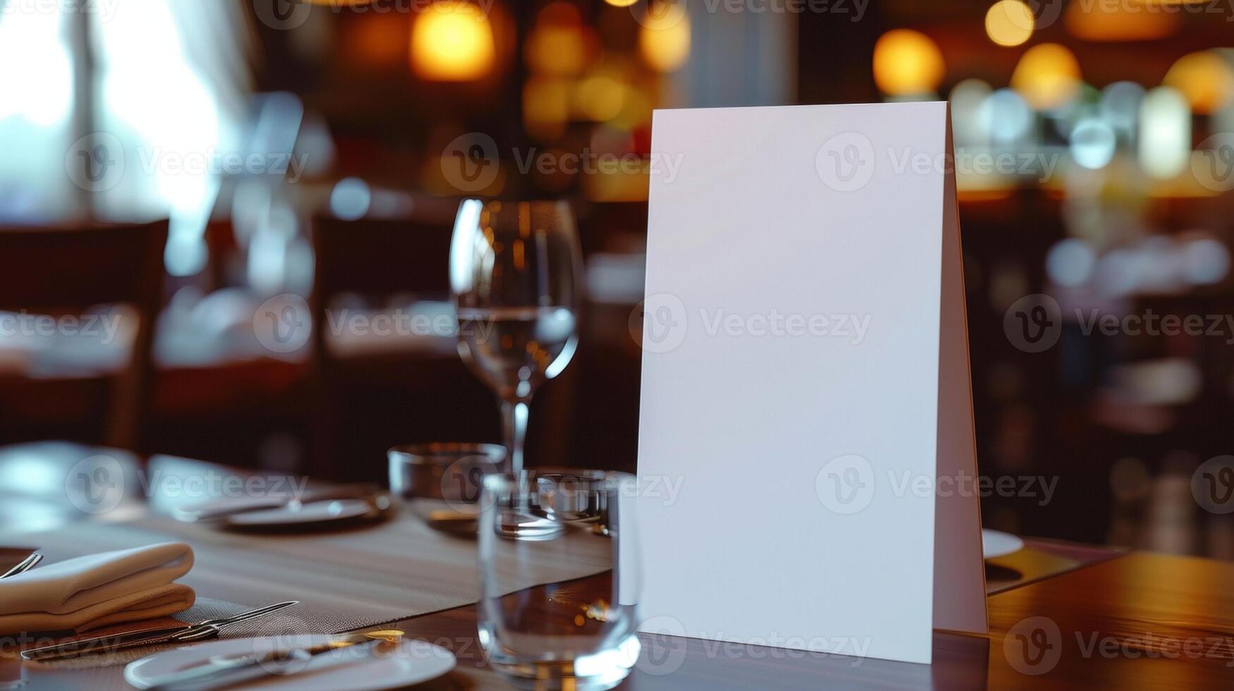 Blank mockup of a table tent with a unique fold design providing information about private event bookings photo