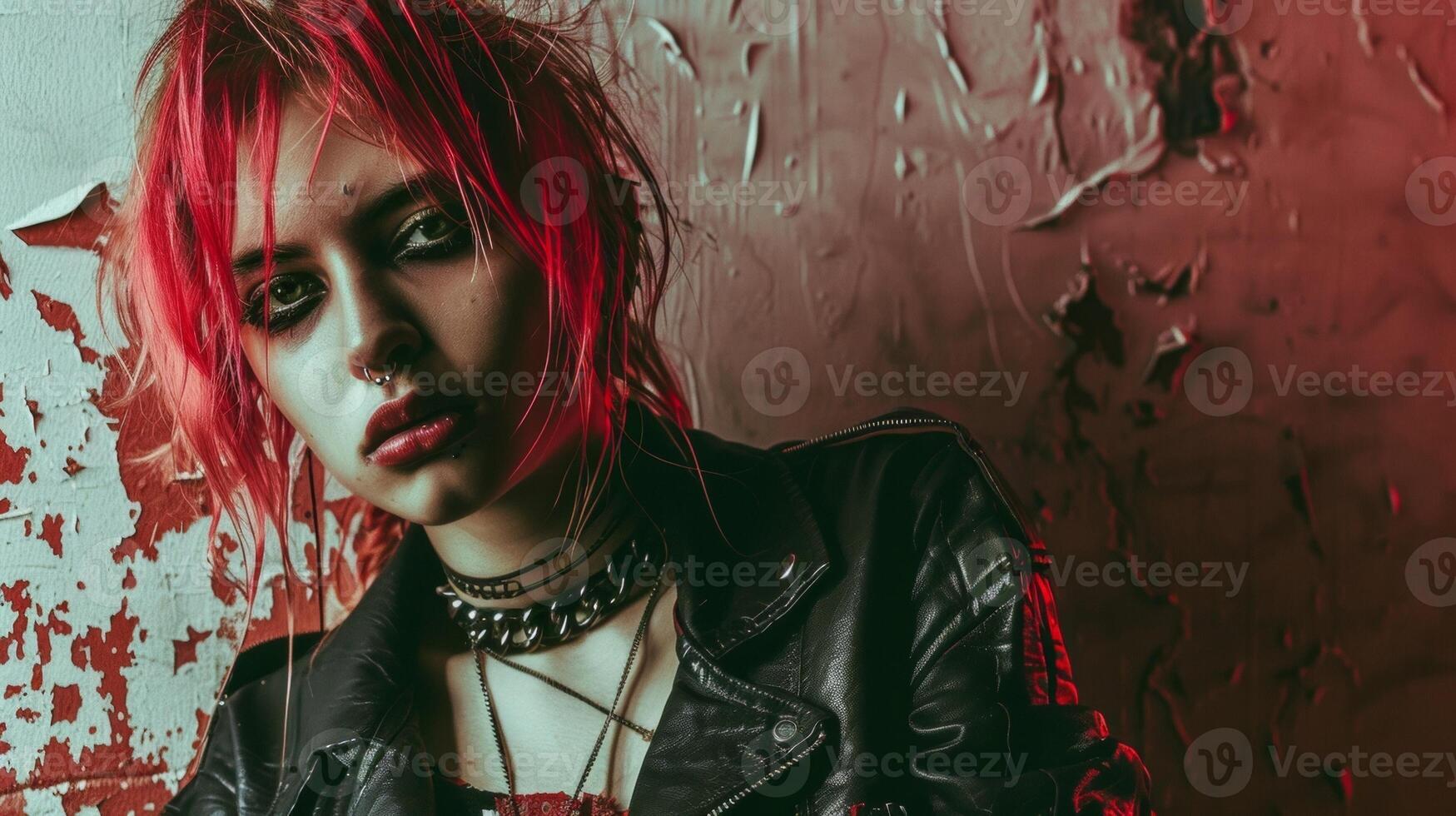 Blank mockup of an edgy and alternative poster for a punk rock show or music festiva photo