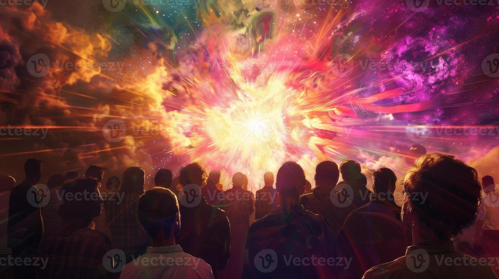 A of people bow their heads in reverence and devotion their backs to the camera as they immerse themselves in a spiritual experience . photo