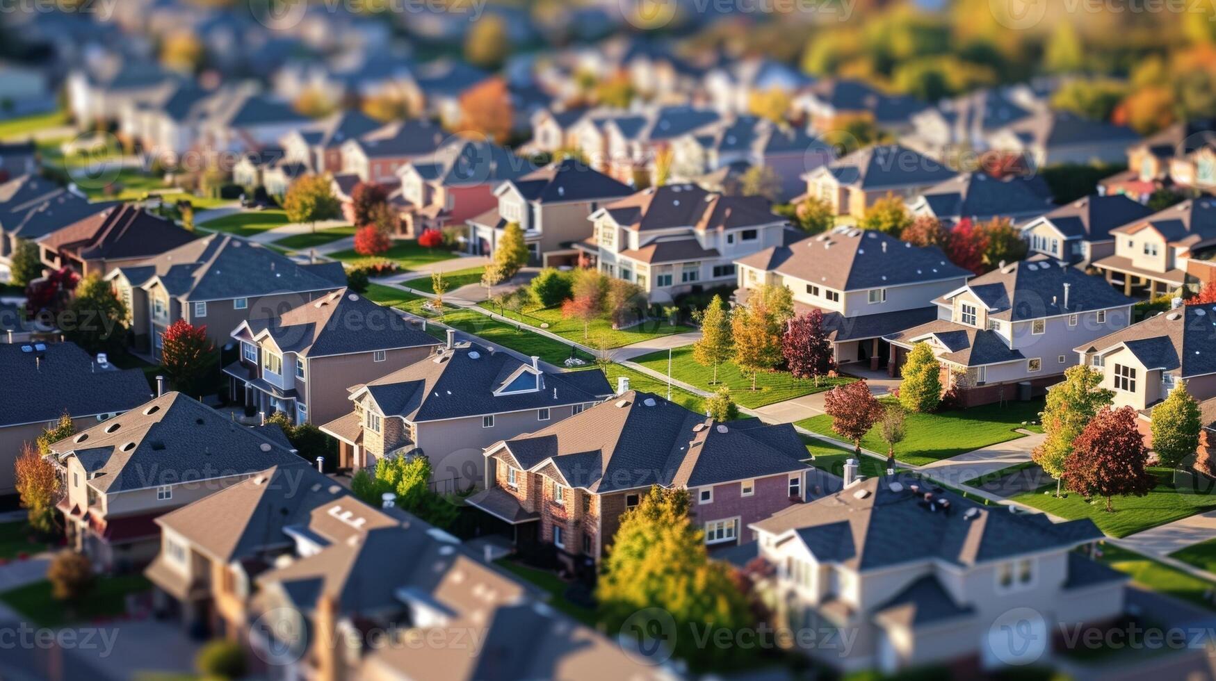 A photo of a residential neighborhood with solar panels on every roof representing how government subsidies for renewable energy sources can impact the economics of biofuel production.
