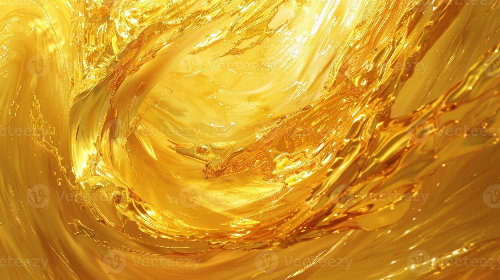 A mesmerizing abstract painting of swirling golden hues and bold organic shapes evokes the fluidity and limitless potential of biofuel as a renewable energy source. photo