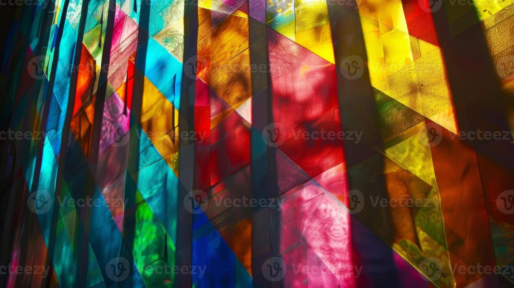 As artificial light replaces the suns rays the colored glass panels come to life once again casting a moody and dramatic ambience. Shadows extend and colors intensify creating a photo