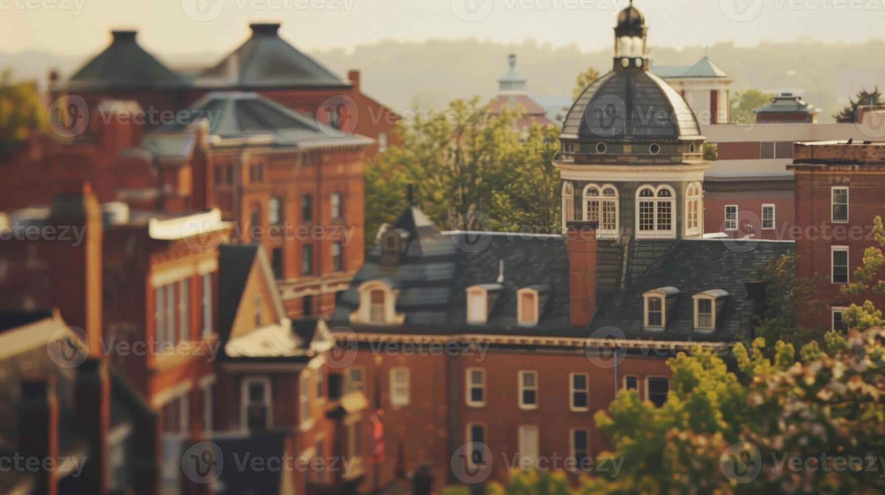 Through the lens of a vintage camera the courthouses iconic dome can be seen rising above the red brick facade showcasing the timeless beauty of its craftsmanship. photo