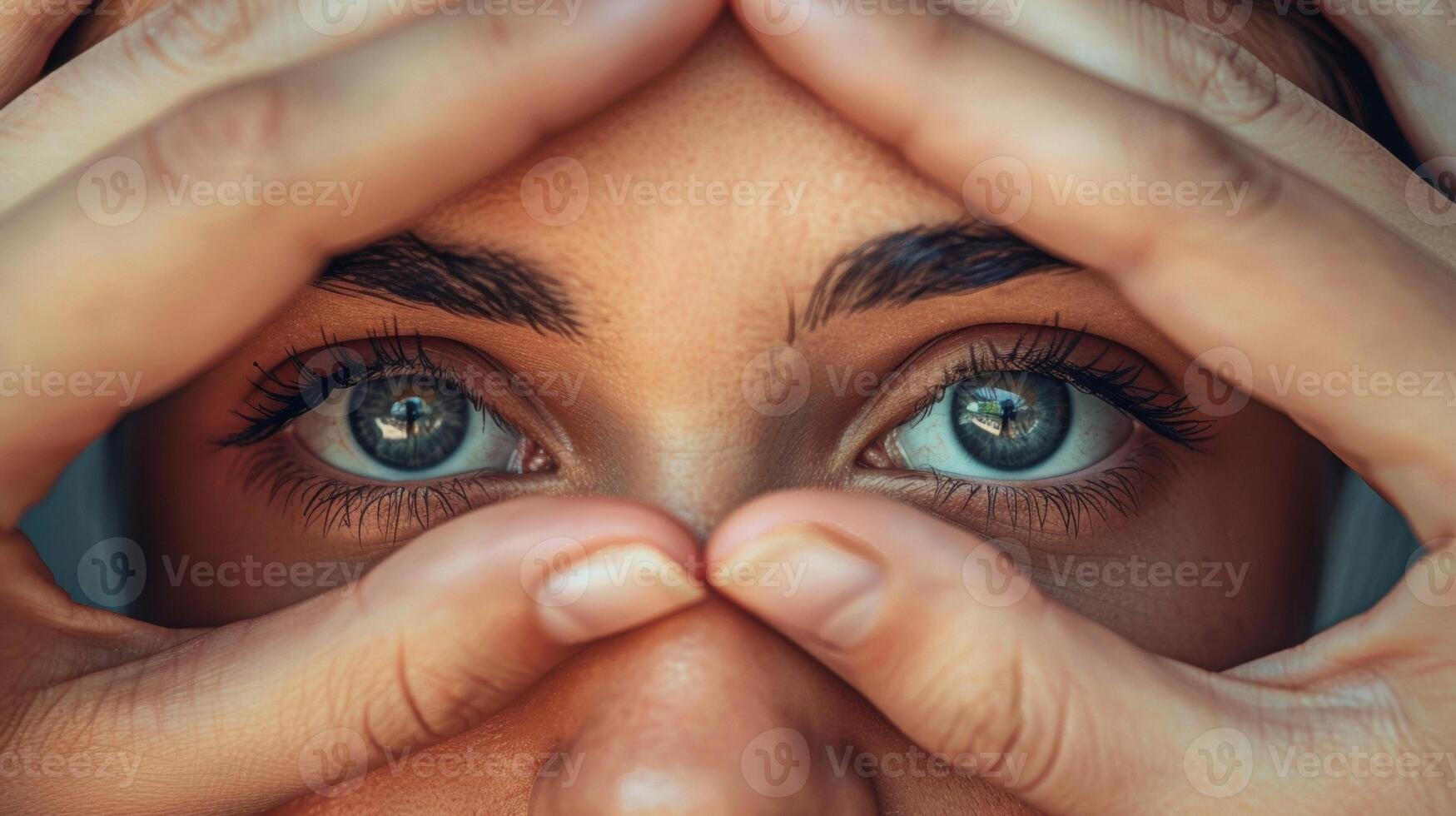 A pair of hands one belonging to an optometrist and the other to a patient join together in an intricate dance as they navigate the world of vision. Their intertwined fingers represent photo