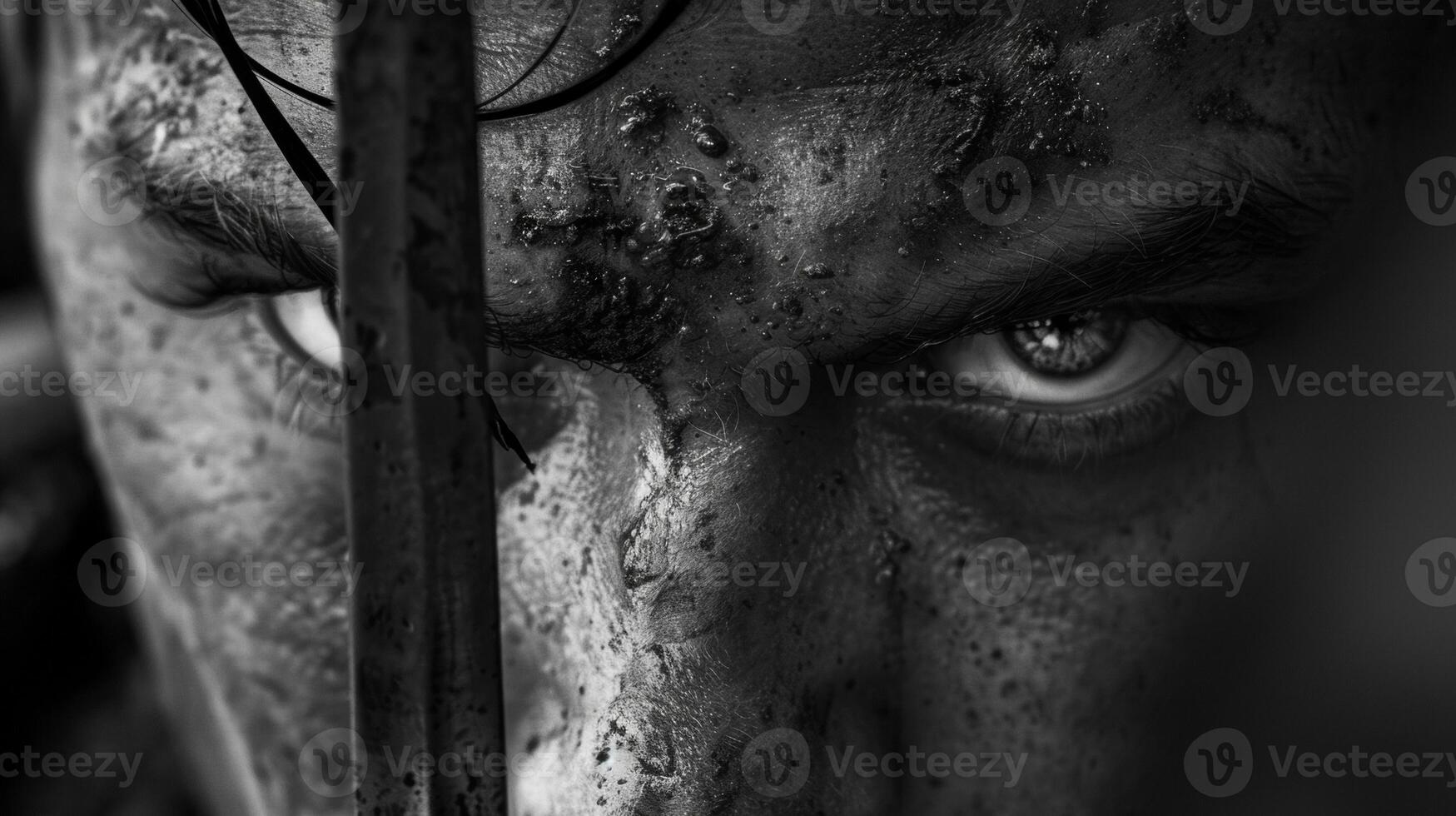 The steel grey eyes were filled with intense anger the reflections shooting daggers conveying the fury boiling beneath the surface. photo