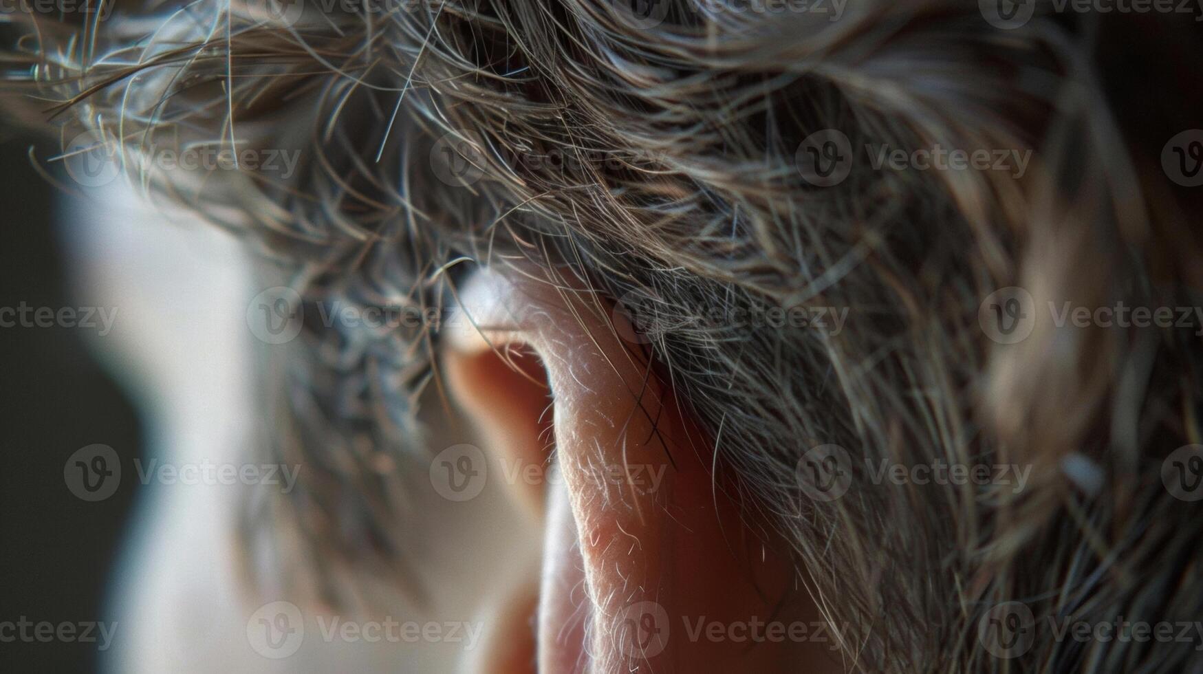 Tiny hairs peeking out from the ear each one telling a unique story. 46084143 Stock Photo at