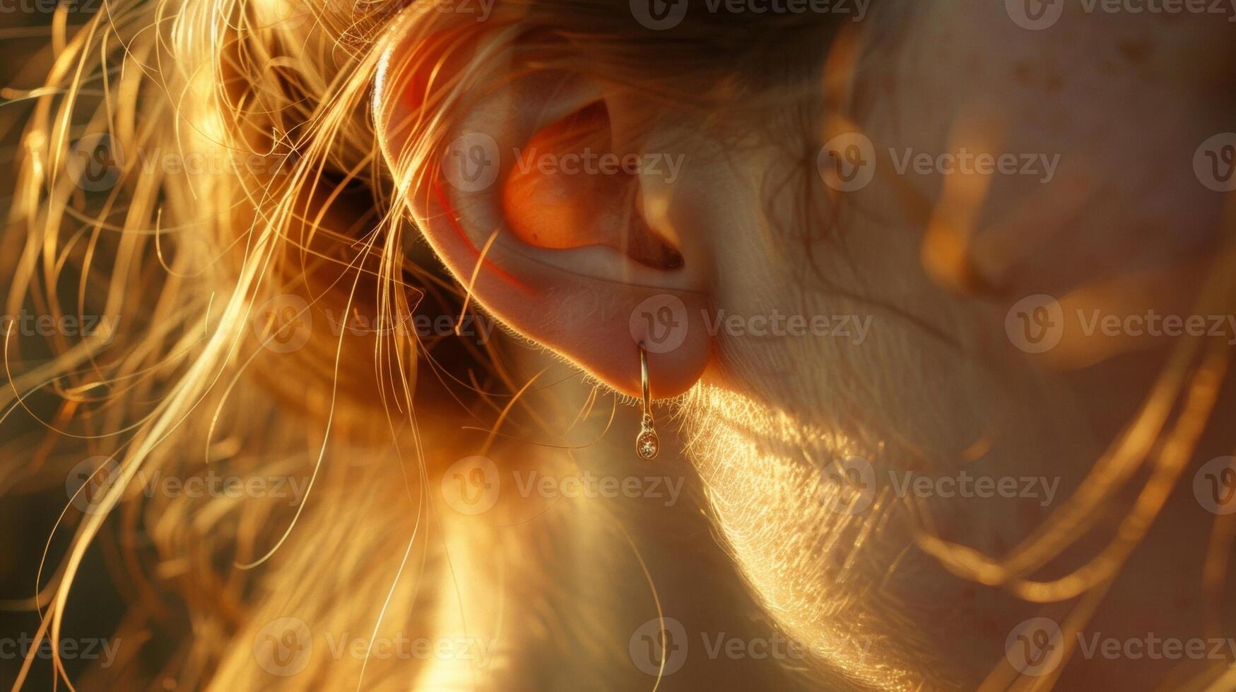 Long elegant earlobes swaying with the rhythm of every moment. photo