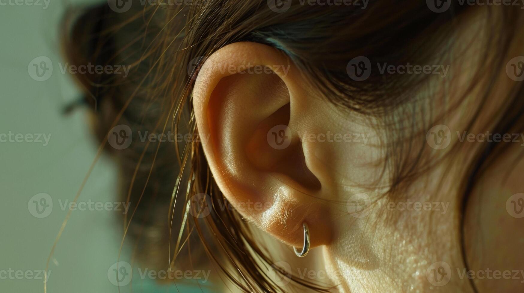 The pale pink hue of the ear a subtle reminder of the passage of time. photo