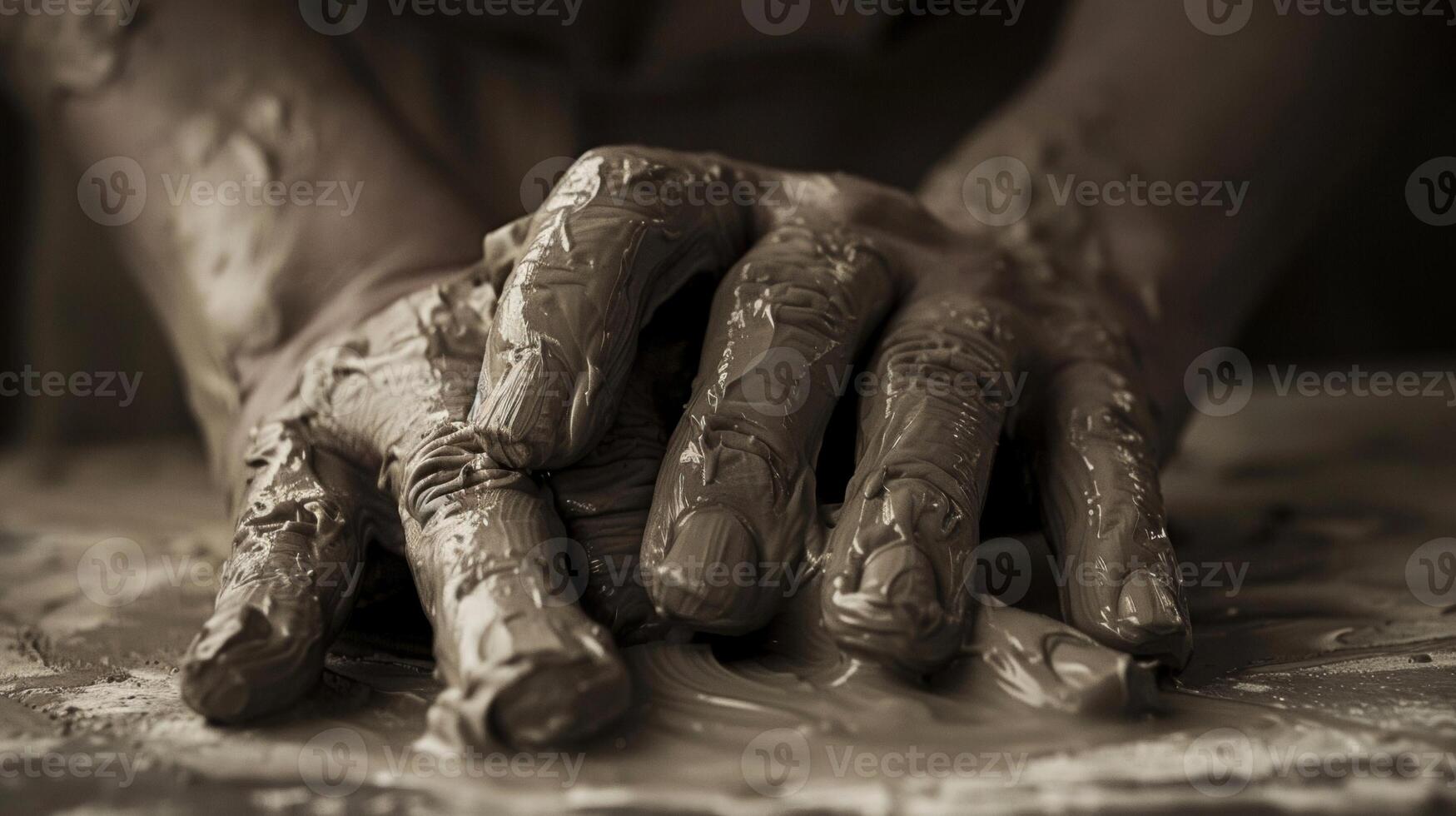 A potters hands mold and shape clay with a fluidity and grace reminiscent of a ballet dancers movements. photo