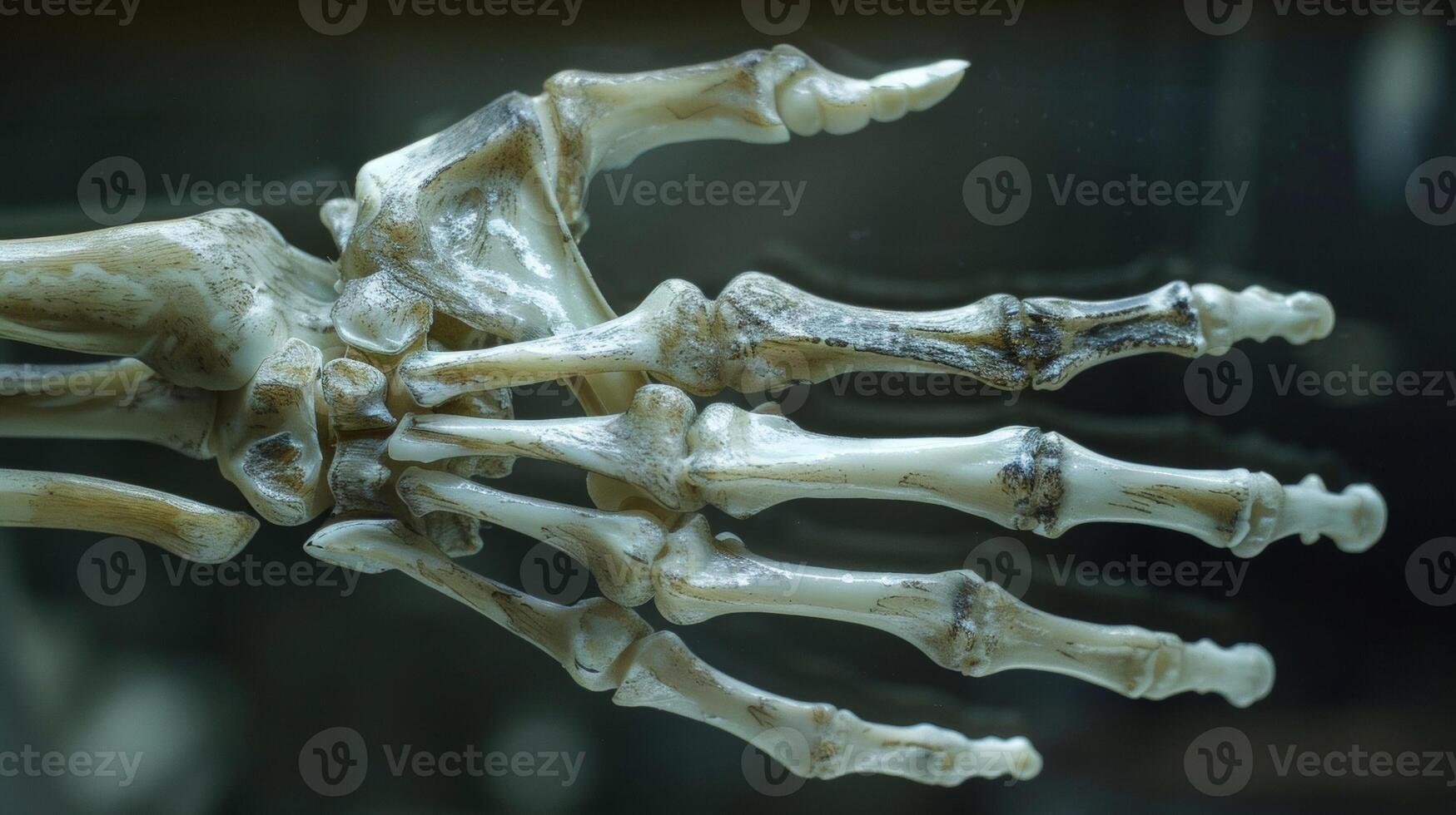The graceful intertwining of bones in the hand forming a sy frame for movement and dexterity. photo