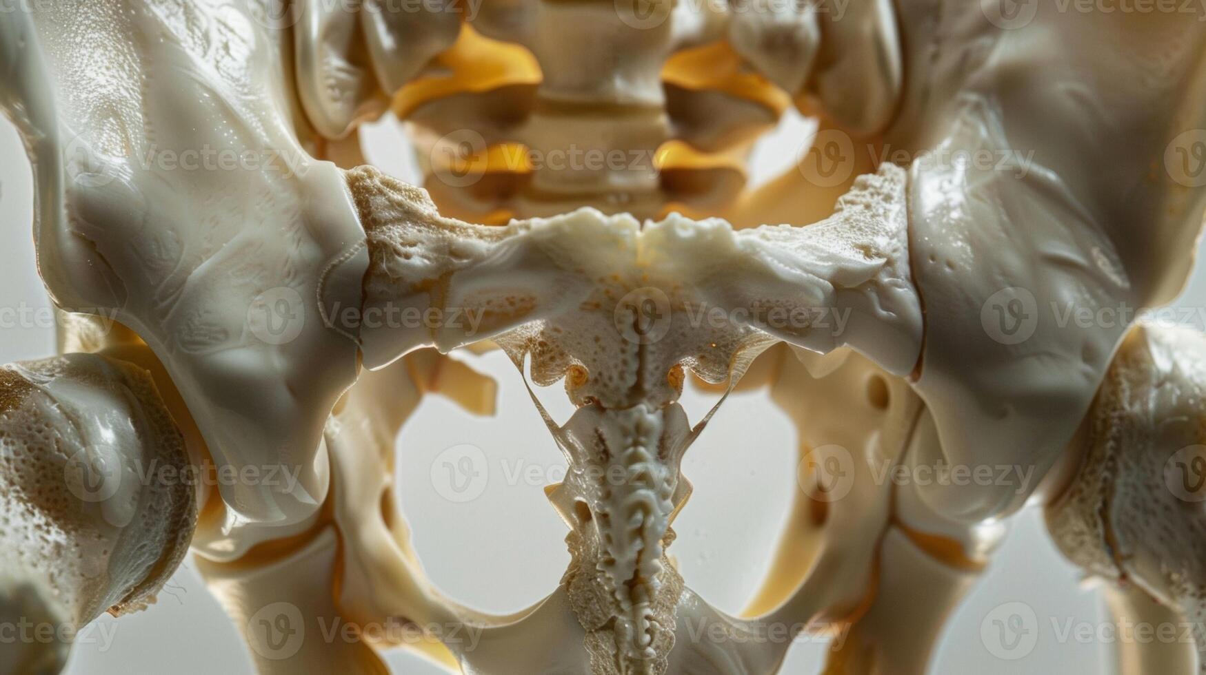 The powerful angular structure of the pelvic bones providing a solid base for the body to stand upon. photo
