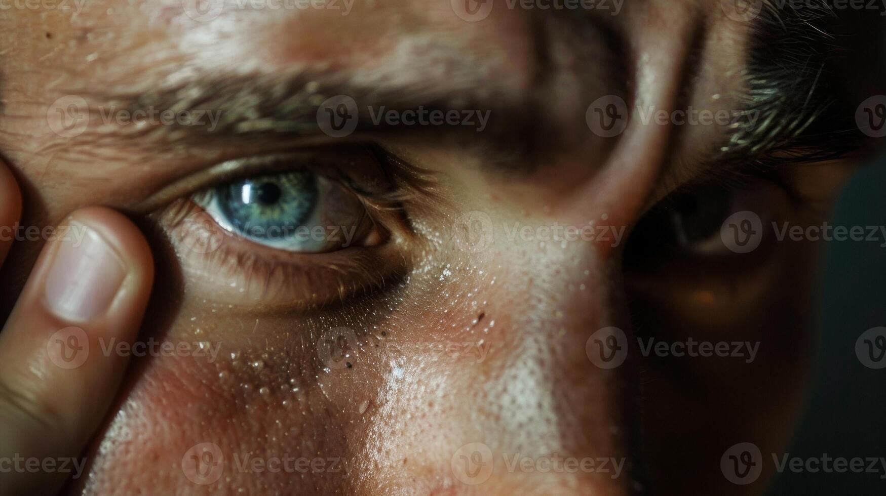 He wiped his sweatsoaked brow with the back of his hand panting heavily. photo