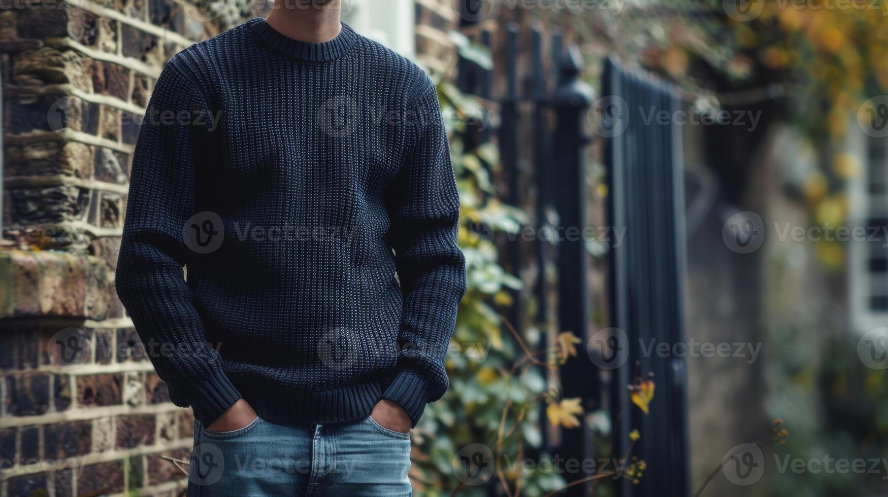 The shoulders are relaxed and the body is leaning slightly back demonstrating a laidback and easygoing attitude. photo