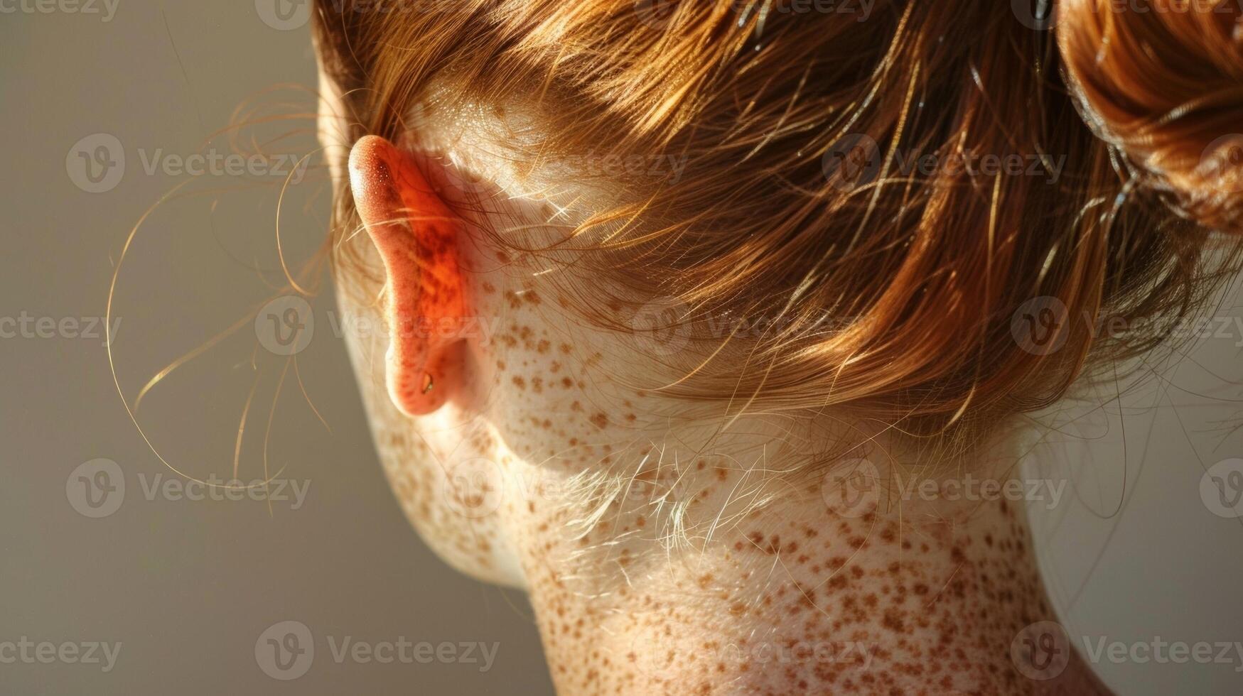 The constellation of freckles on her back creates a captivating pattern unique to her alone. photo