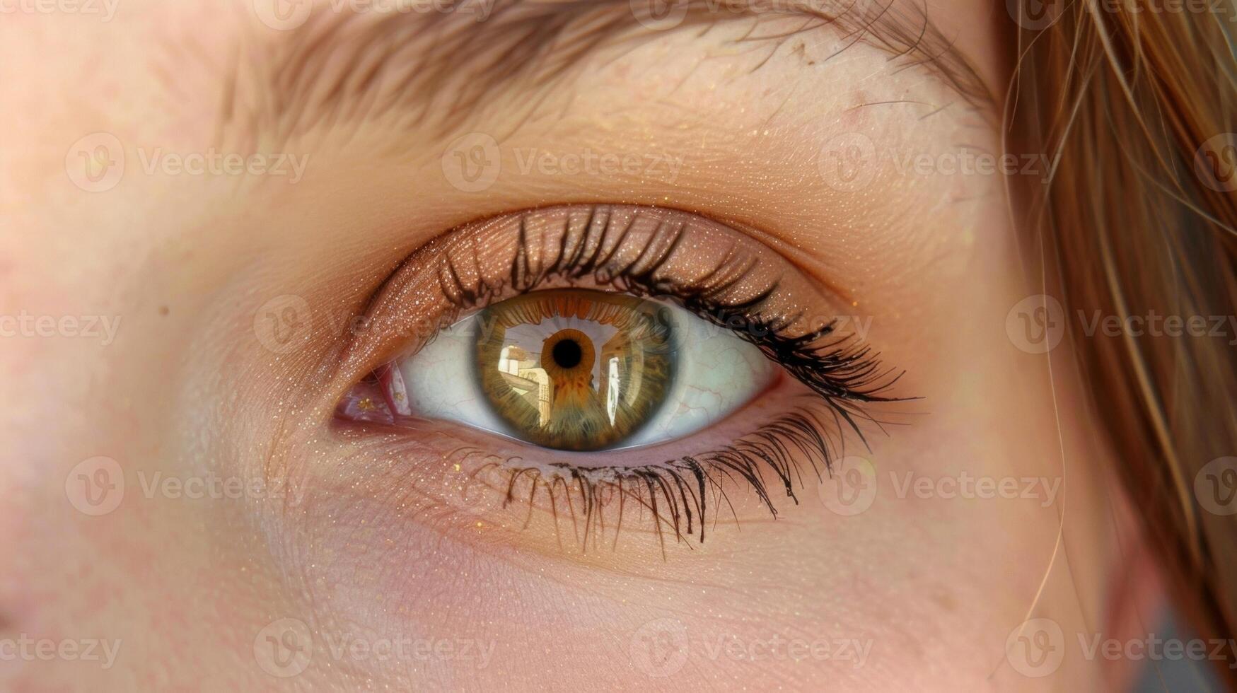 Then a pair of warm and dreamy hazel eyes appear with a mix of honey gold and green that draws you in and leaves you mesmerized. photo