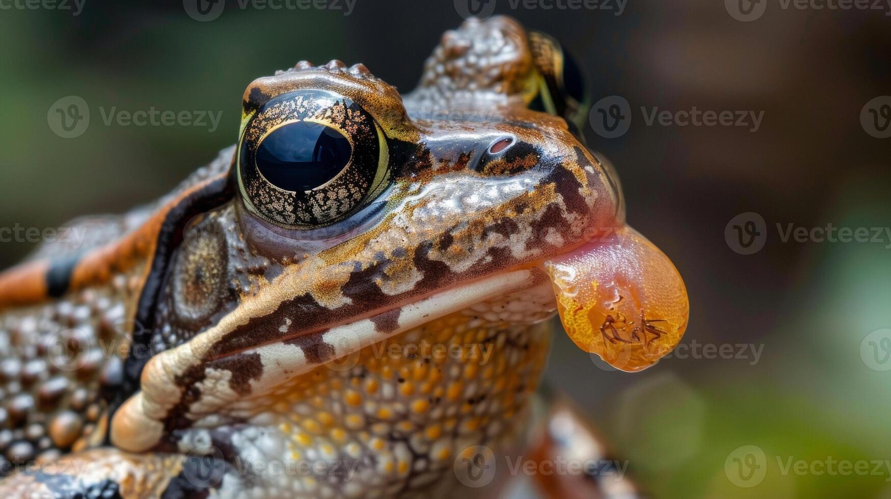 The slimy and slightly sticky texture of a frogs tongue used for catching insects. photo