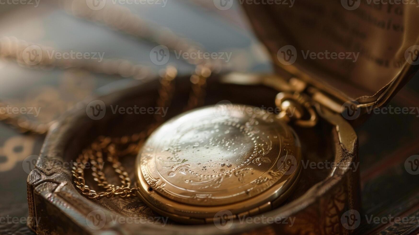 The chipped gold on a vintage locket speaks of enduring love passed down to the next generation. photo