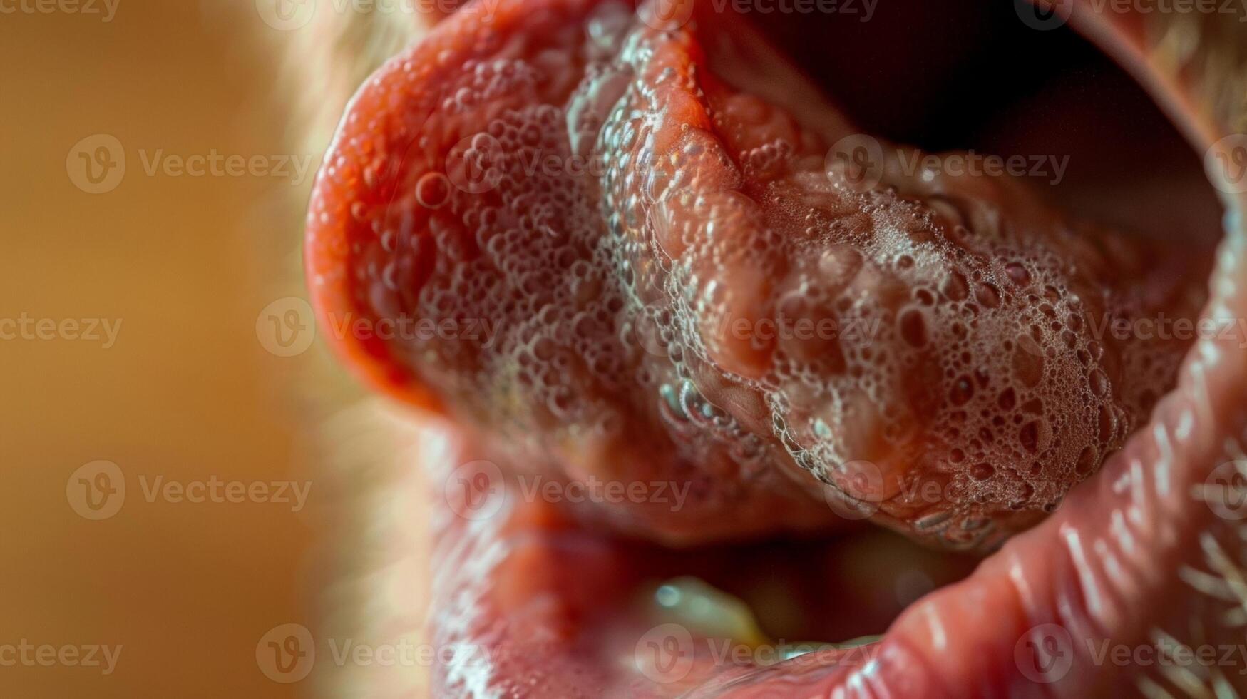 A tongue rolling and twisting in the mouth displaying its versatile and complex texture. photo