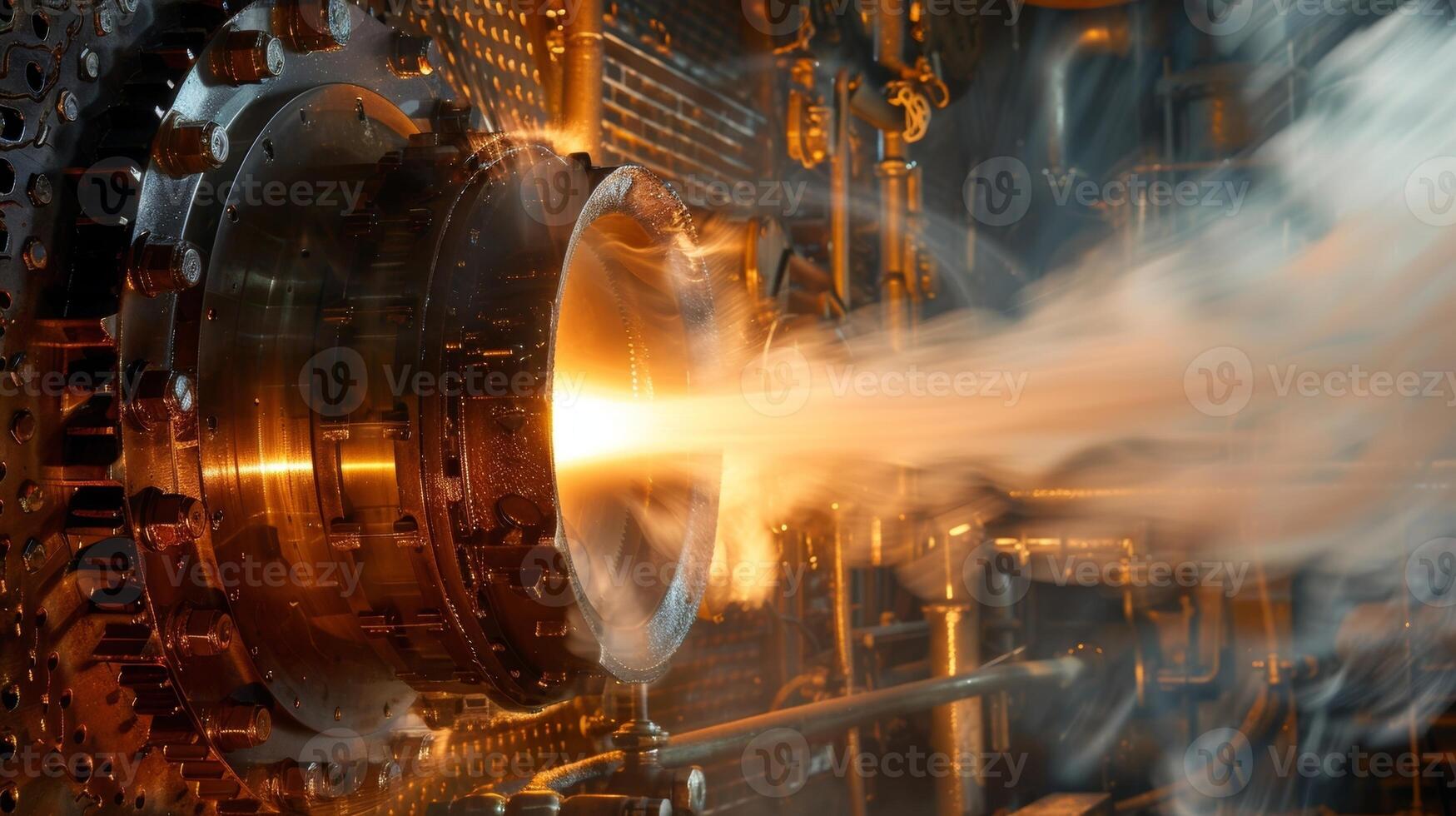 Highpressure steam being generated by a heat recovery steam generator ready to power turbines and produce electricity photo