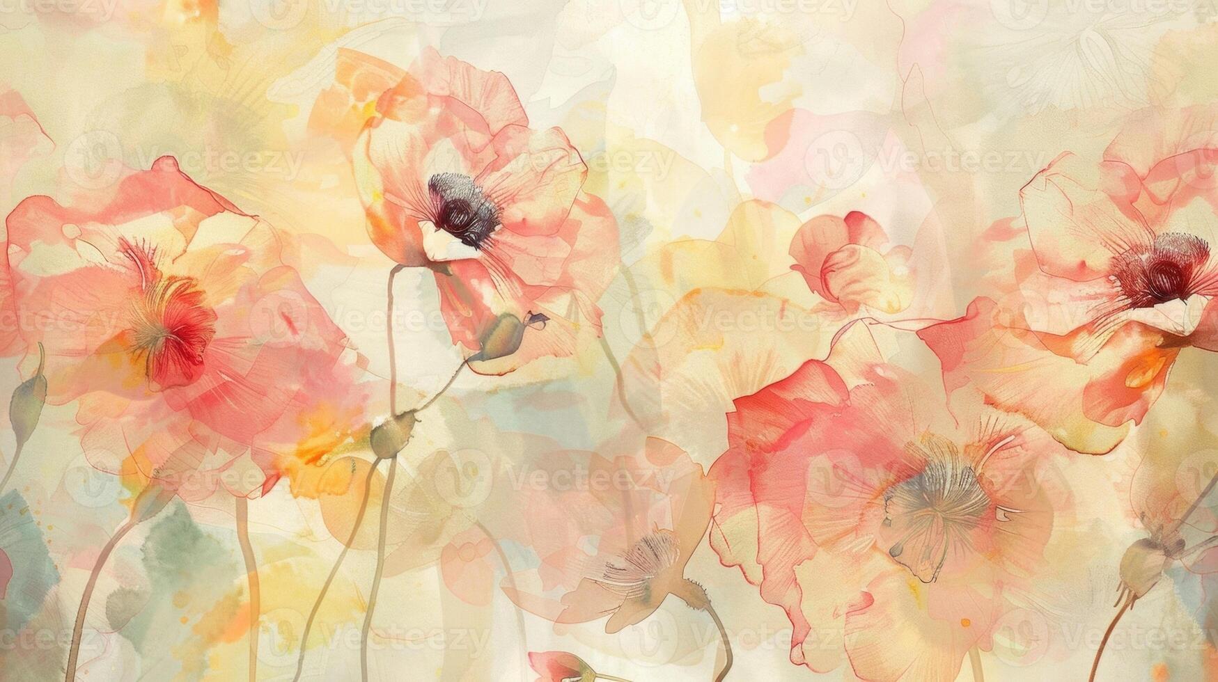 This delicate and airy textile features a watercolor floral print in soft pastel tones perfect for adding a romantic and feminine touch to your decor photo