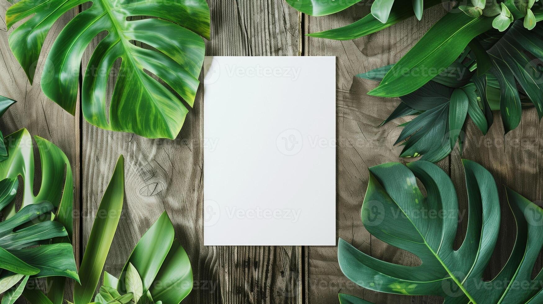 Blank mockup of a natureinspired letterhead with a leaf pattern great for an ecofriendly or outdoor brand photo