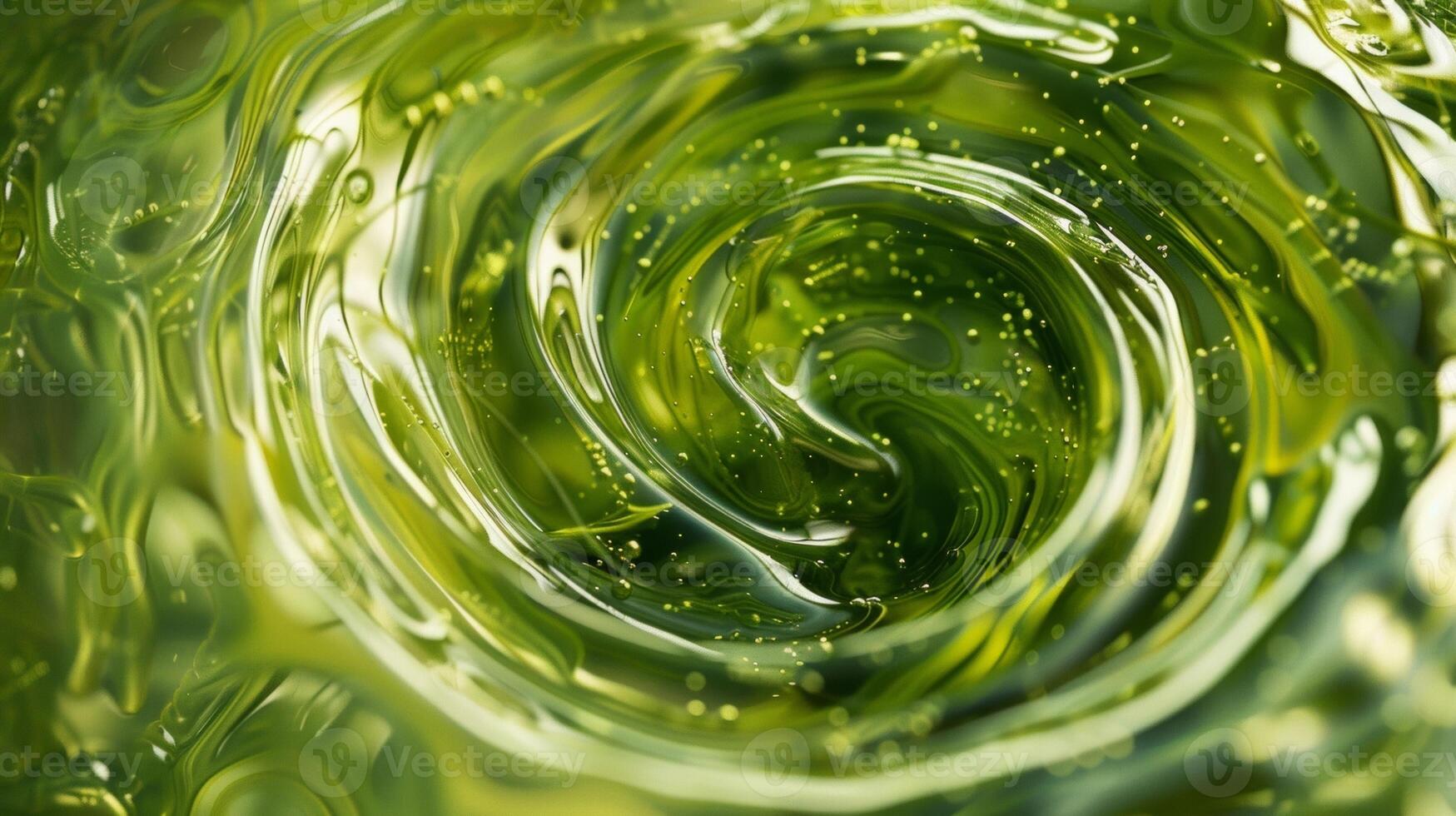 A closeup of a bioreactor tank filled with swirling green liquid the primary source of bioenergy production. photo