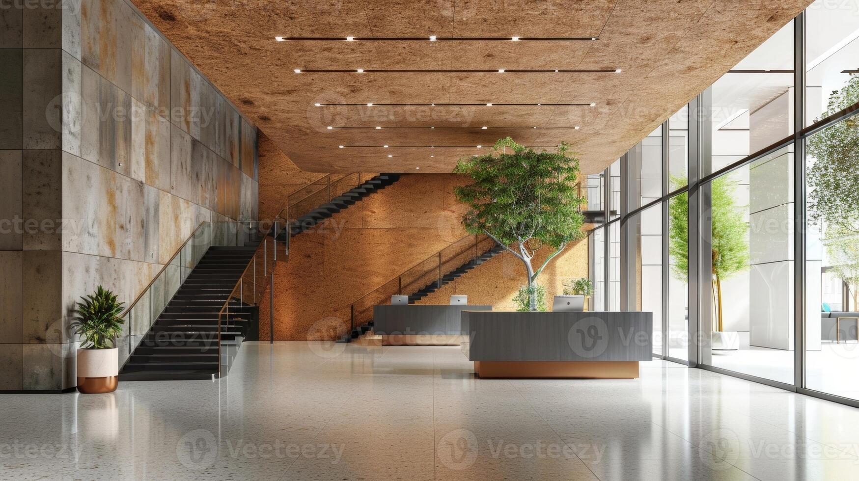 The large cork ceiling tiles not only added a unique visual element to the space but also served as an effective sound barrier. The smooth surface maintained the natural look of the photo