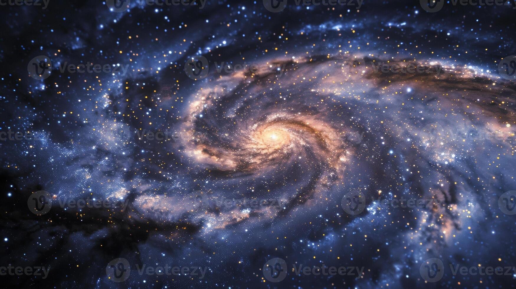 A panoramic view of the Milky Way the spiral structure of our own galaxy stretching out in all directions. The faint glow of distant stars adds a sense of depth to the image giving photo
