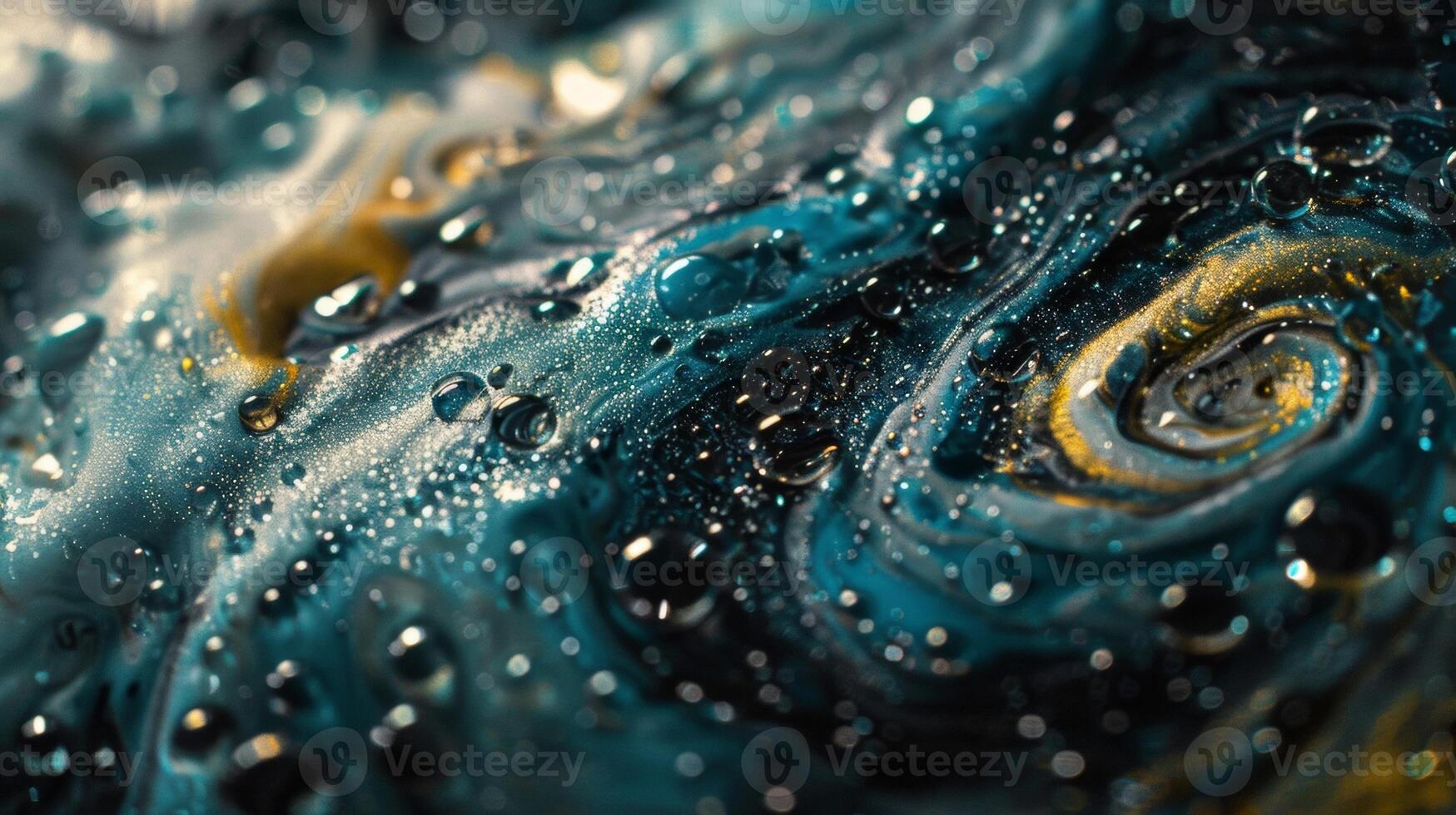Each droplet forms a mini galaxy on her skin with its own unique swirls and patterns. photo