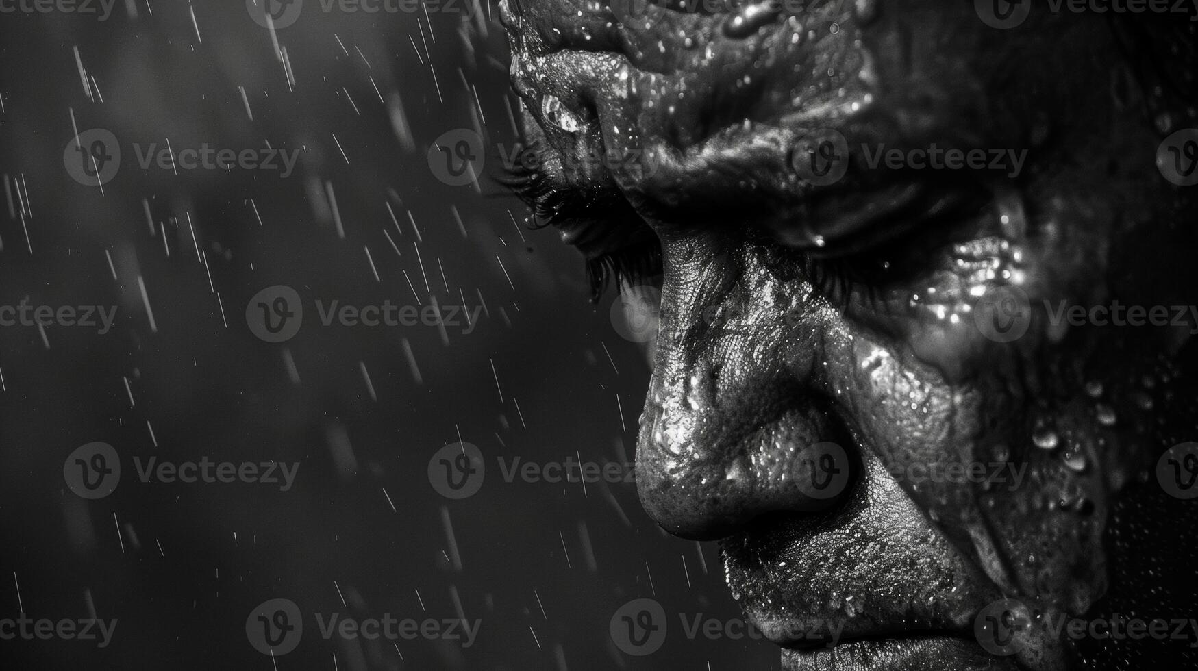 The harsh sting as tears mingle with salty sweat a relentless reminder of the unbearable burden carried. photo