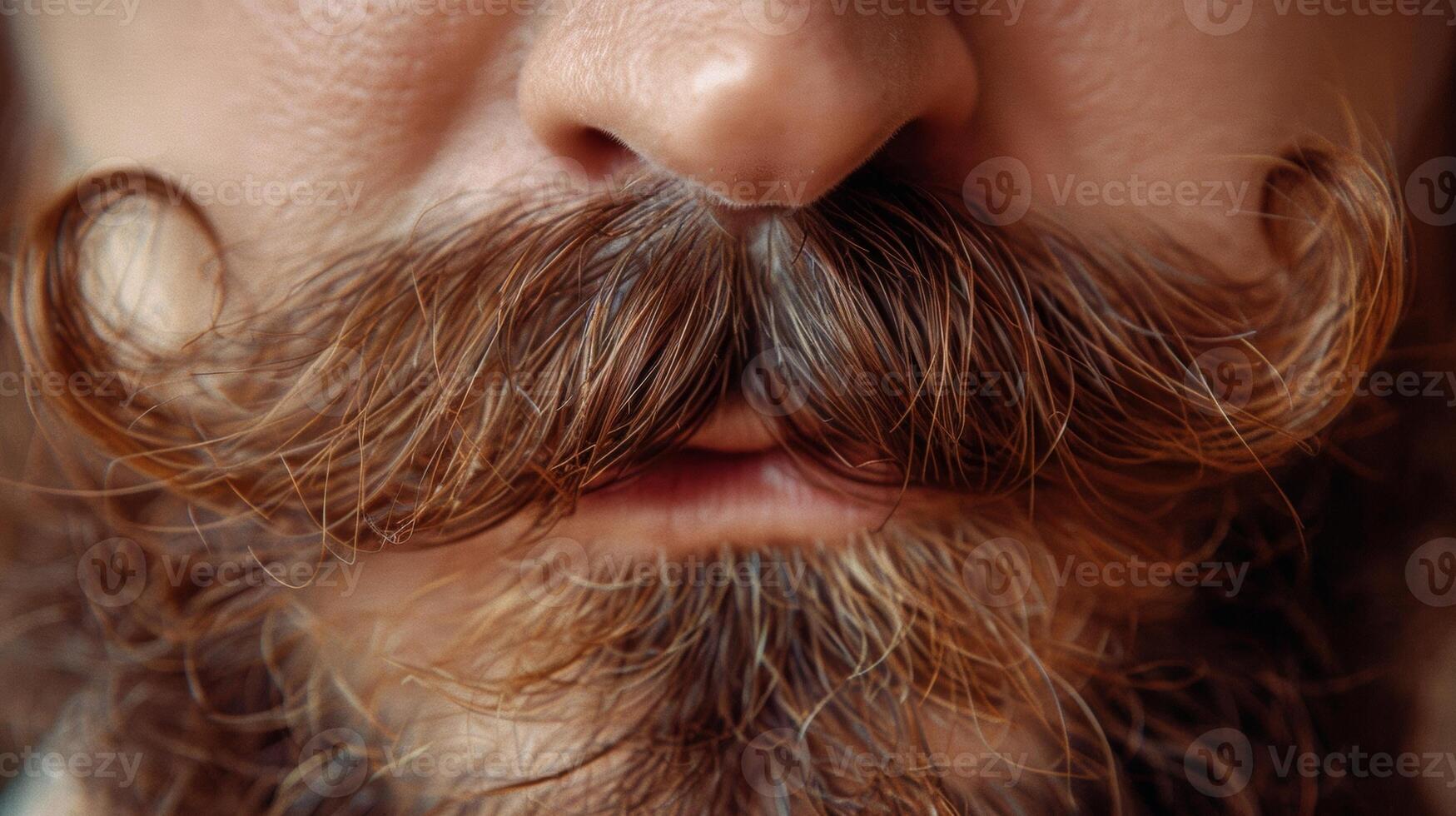 A tight crop of a mustache styled and groomed to perfection illustrating the cultural significance of facial hair in many societies. photo