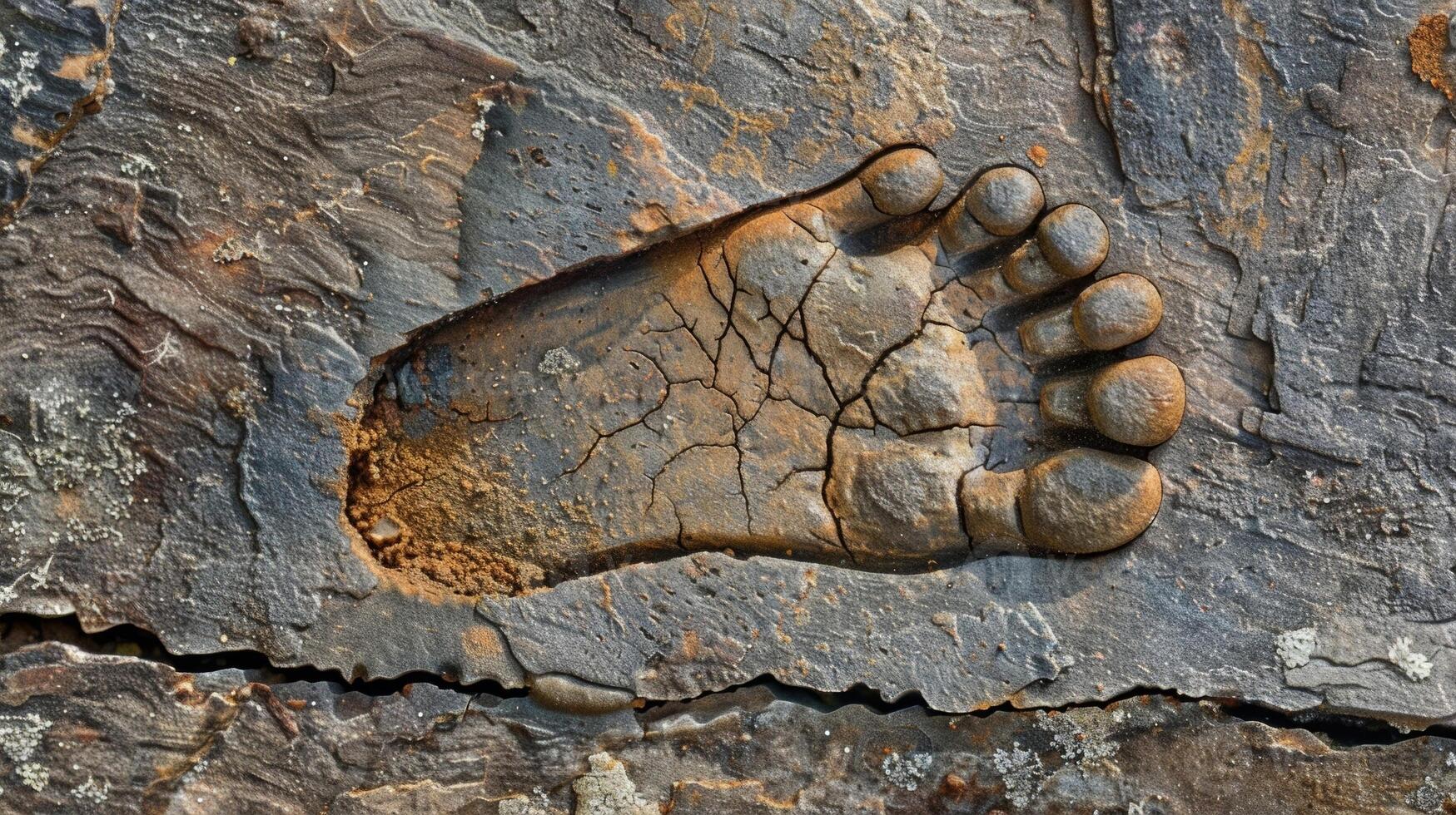 The toeprint was distinct and bold symbolizing the unique identity and path of this person. photo