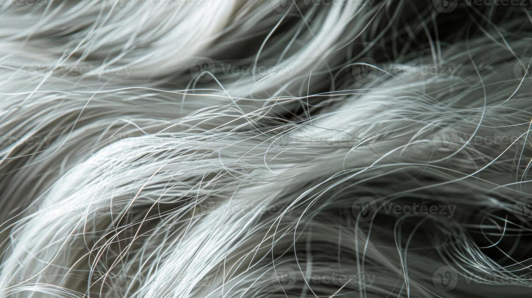 The texture of thin wispy hair shimmering silver in the light a testament to the passing of time. photo