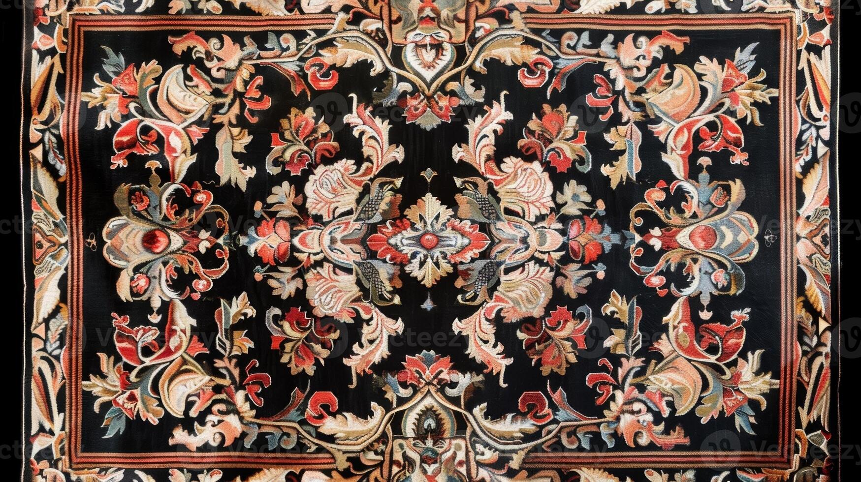 A tapestry with intricate patterns and motifs paying homage to the enduring strength and resilience of women throughout history photo