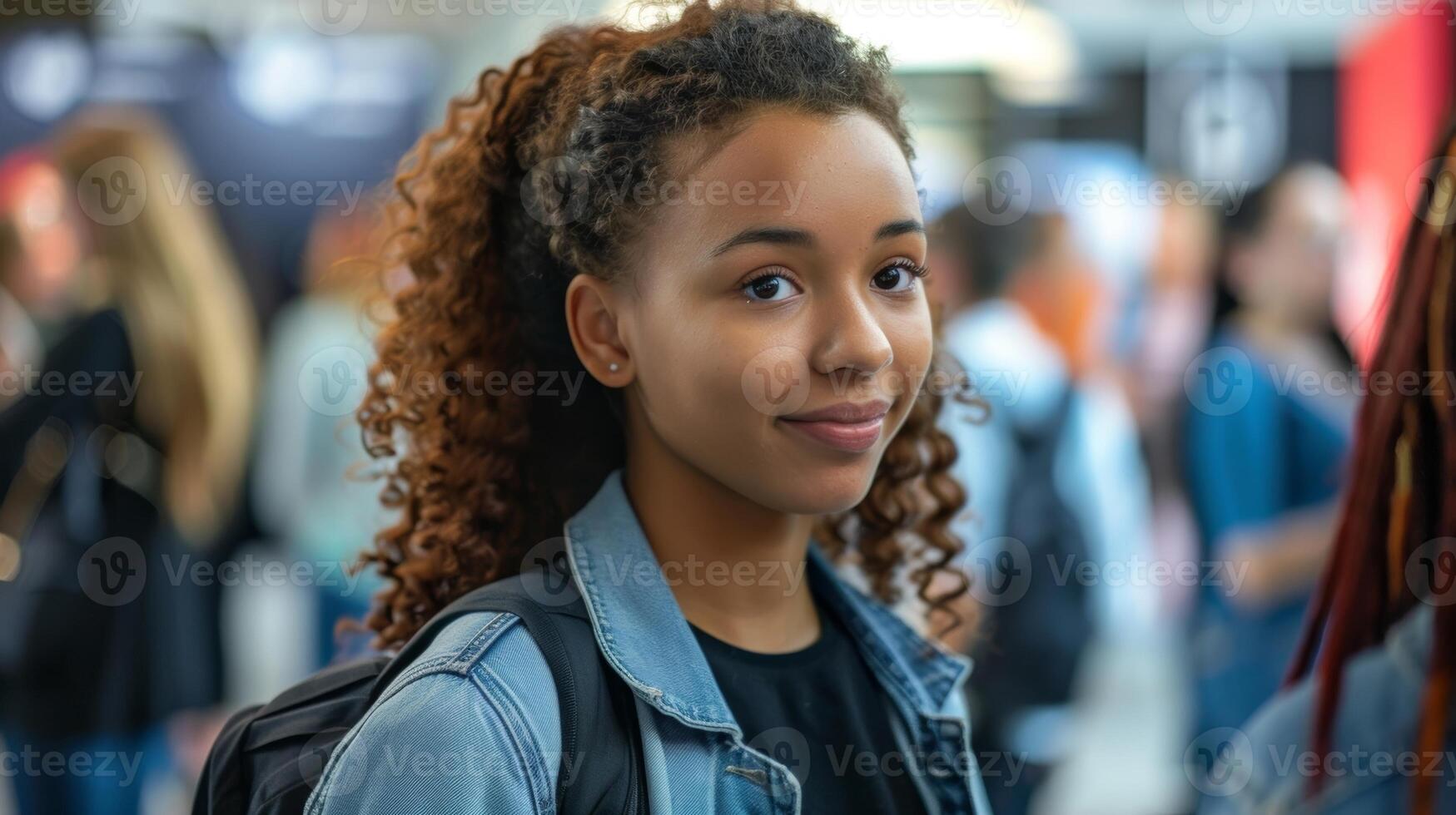 A student attends a career fair and meets with different companies but also makes sure to take breaks and prioritize their mental and physical wellbeing during the busy event photo