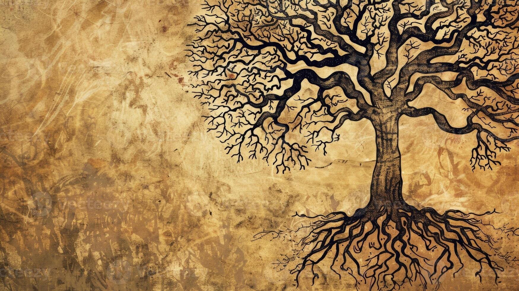 A doodle of a tree with roots and branches with the prompt What values and beliefs are at your cor photo