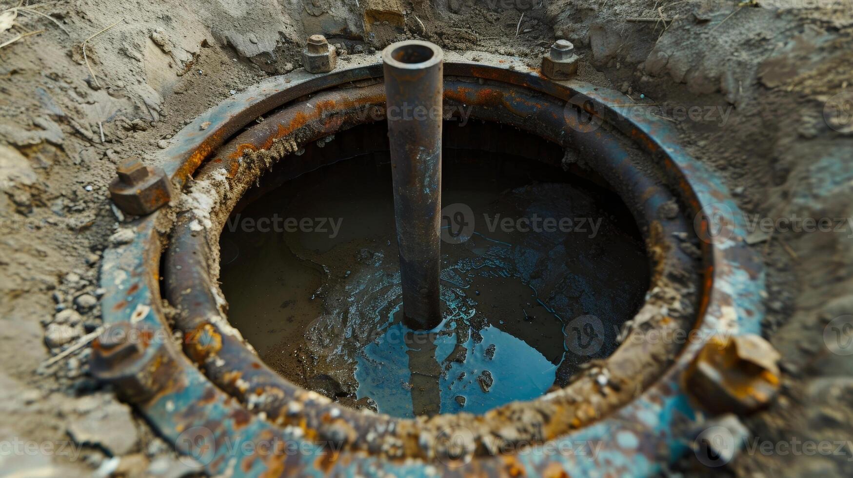 A closeup of a ane well the primary source for capturing gas at a landfill photo