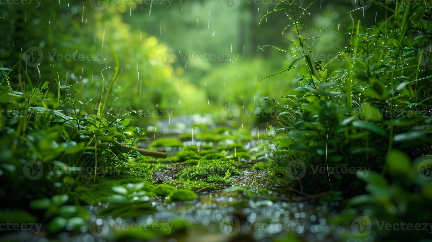The sharp smell of damp earth and decaying vegetation filling the air photo