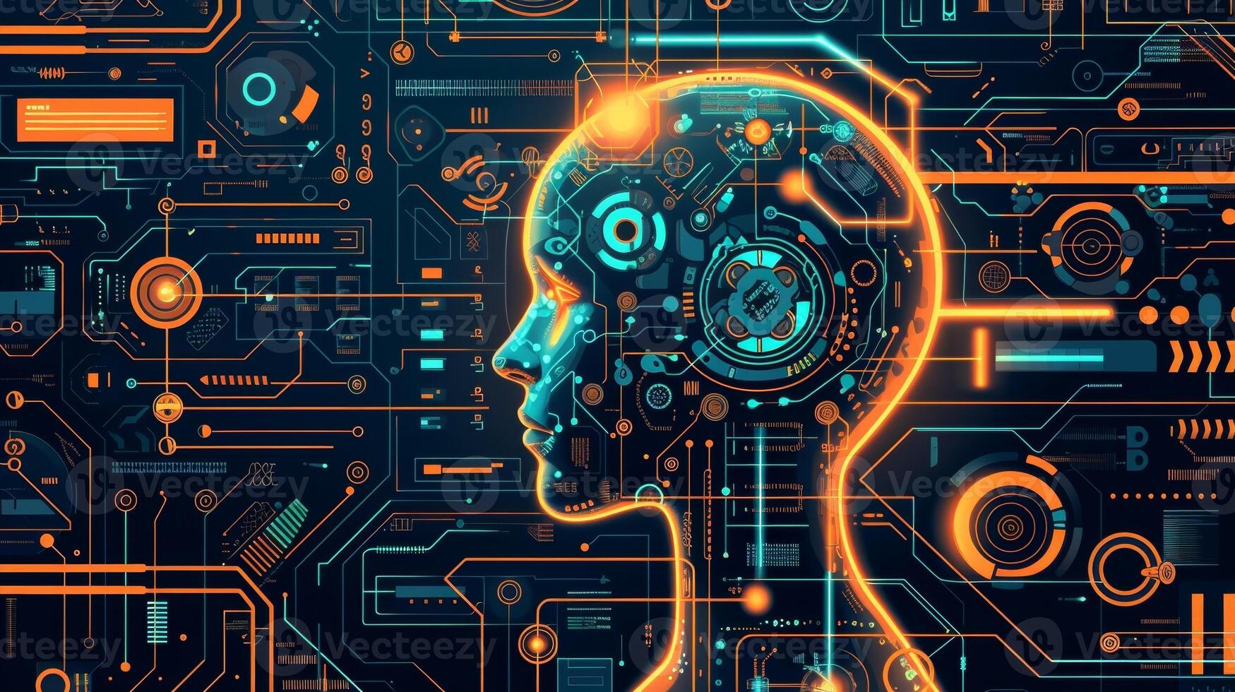 A closeup view of a machine learning algorithm in action yzing data to forecast potential maintenance issues photo